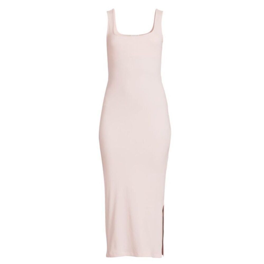 SKIN Isha Pima Cotton Blend Midi Sheath Dress in Pink NWT Size 3/Large
